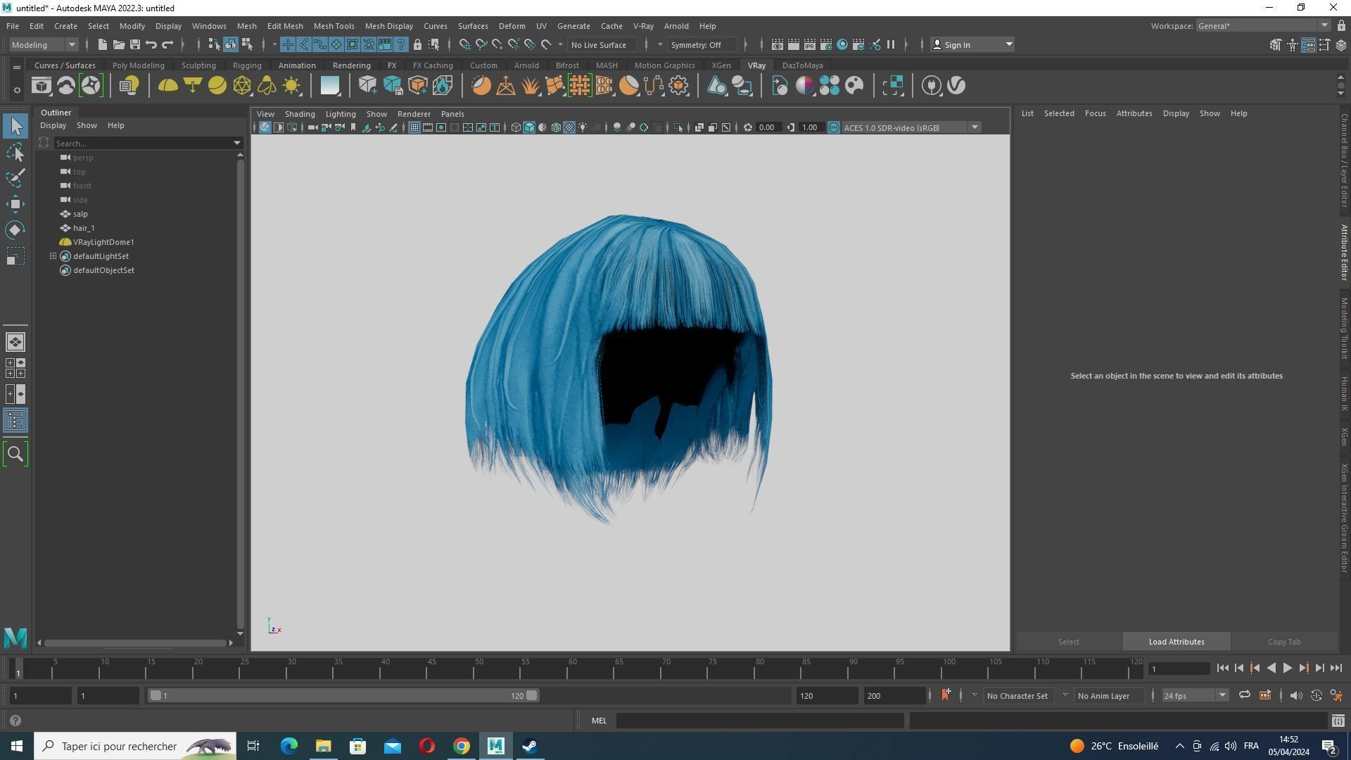 Female Bob Hair Low-poly 3D model_10