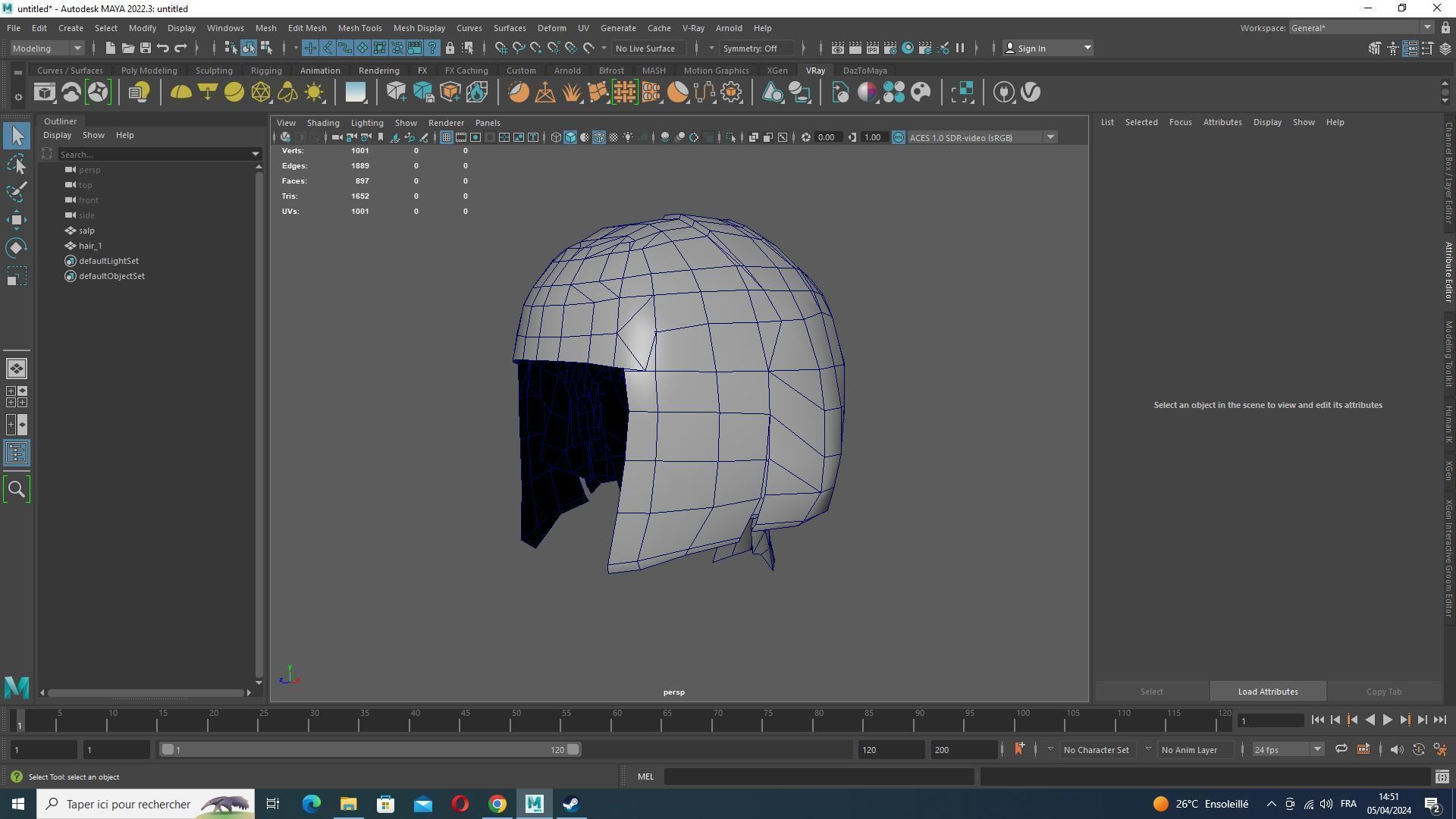 Female Bob Hair Low-poly 3D model_9