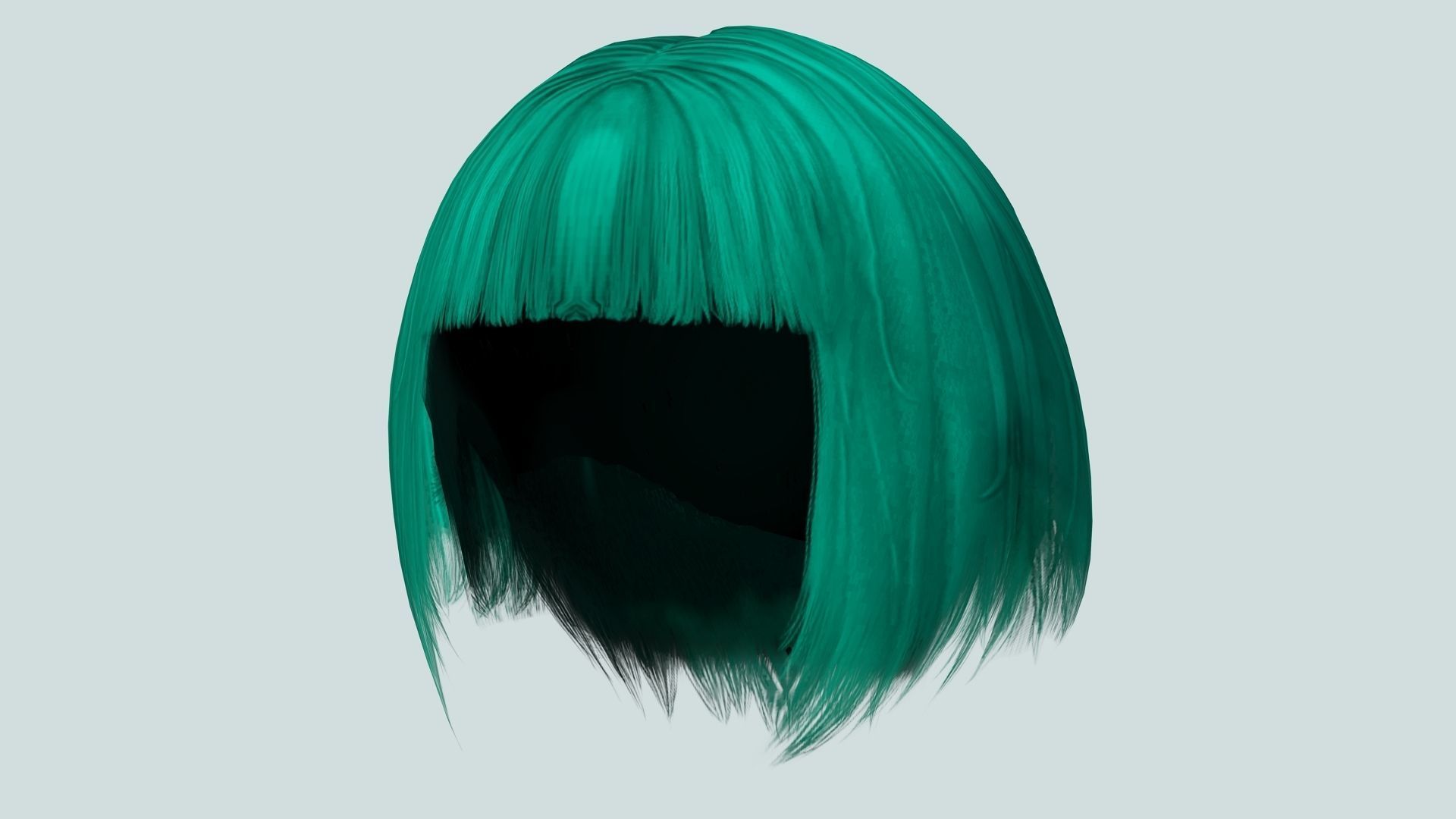 Female Bob Hair Low-poly 3D model_8