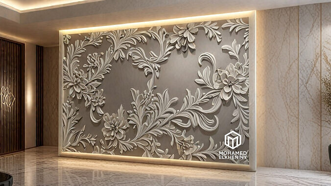 Modern Wall Panel Relief for CNC and 3D Printing 08  3D print model