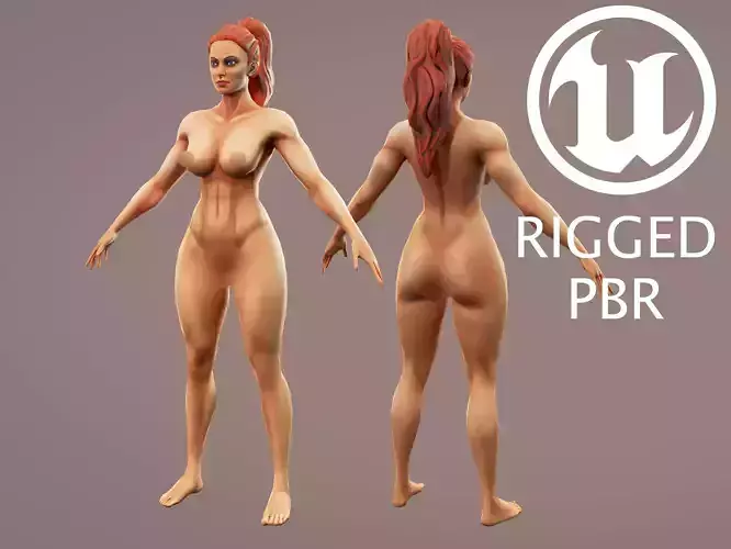 Stylized Female - Game Ready Low poly Character Low-poly 3D model