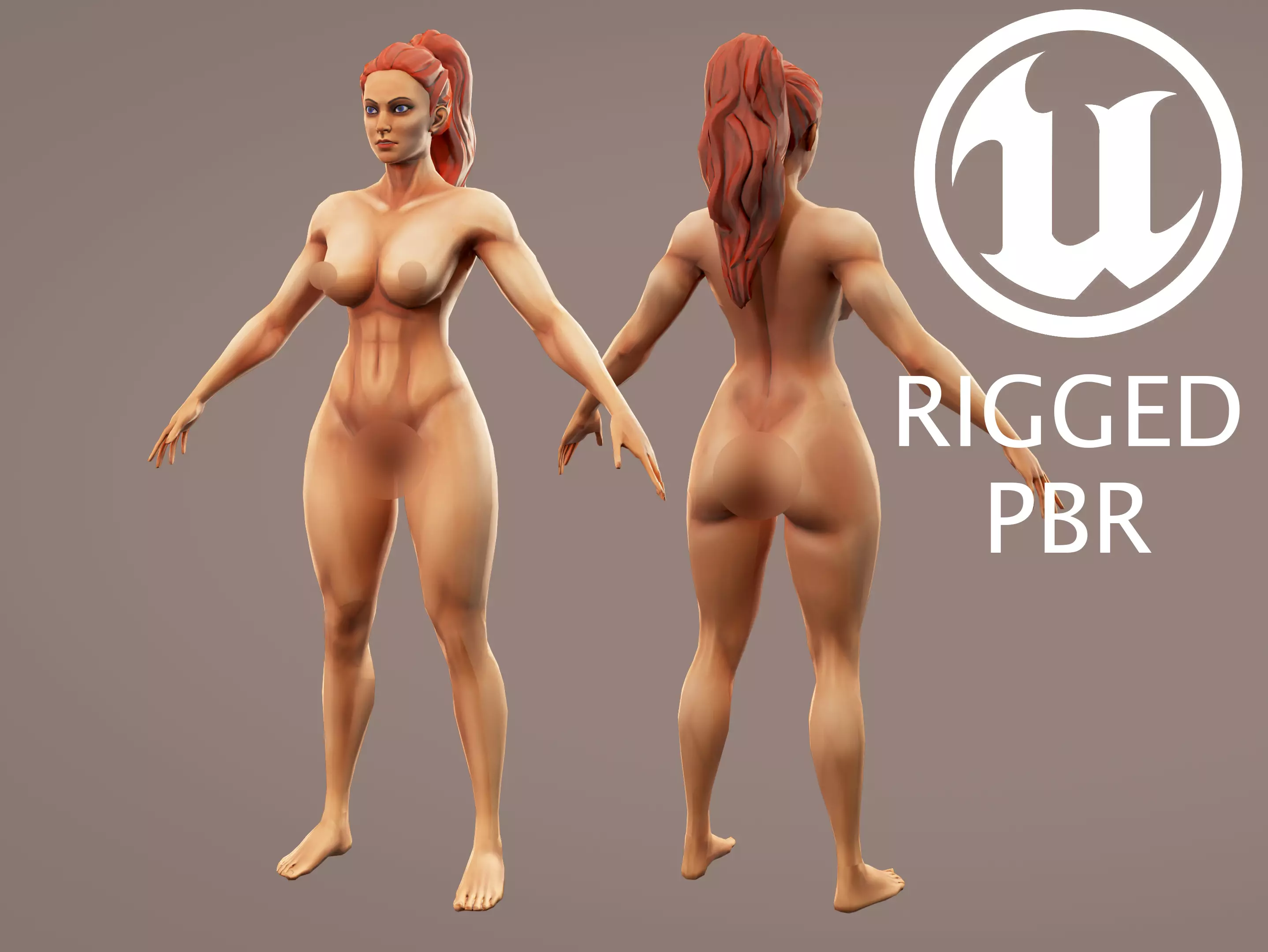 Stylized Female - Game Ready Low poly Character Low-poly 3D model_0