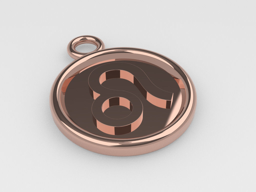 Leo Pendant 2 3D print model_5