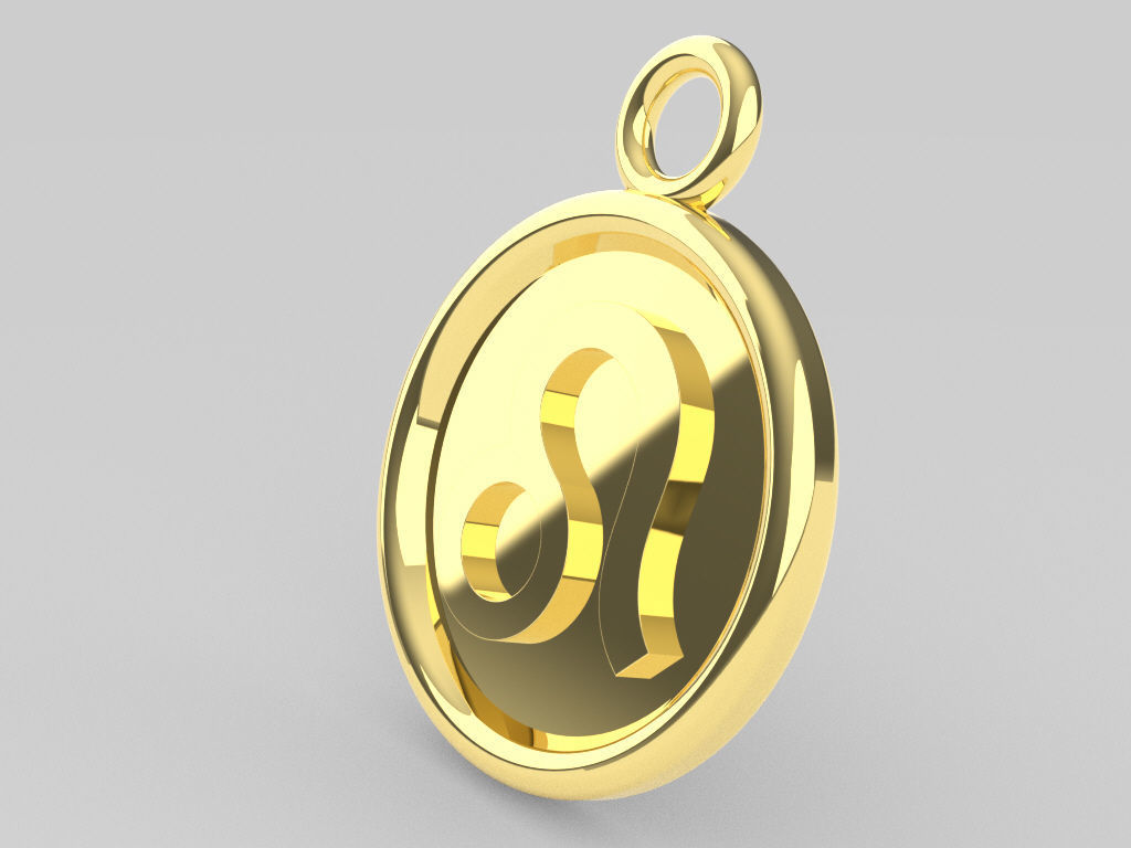 Leo Pendant 2 3D print model_3
