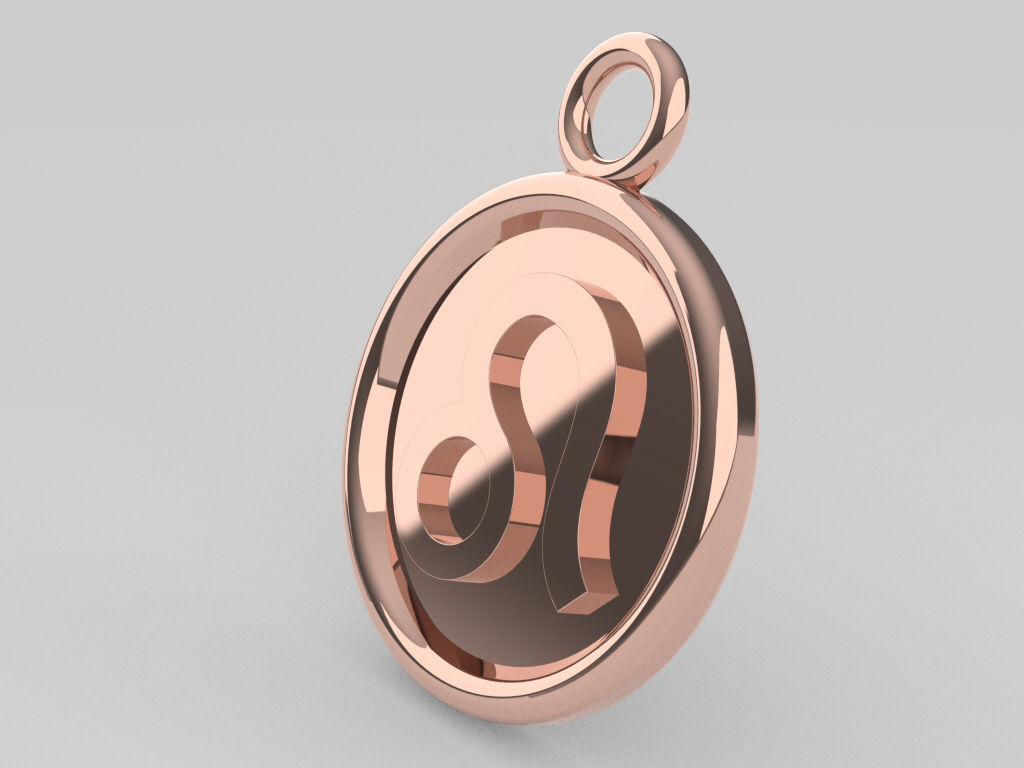 Leo Pendant 2 3D print model_6