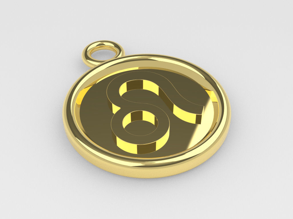 Leo Pendant 2 3D print model_2