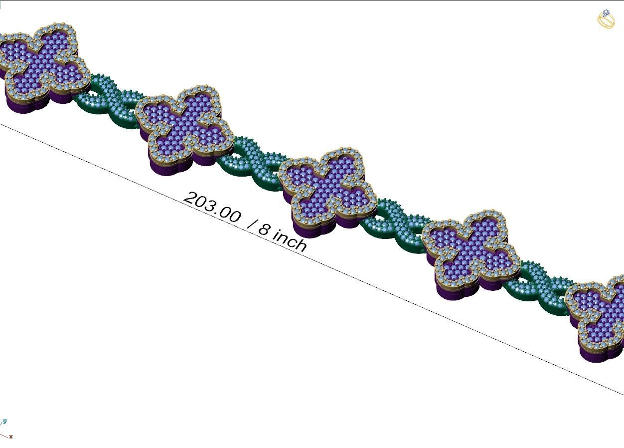 Custom Cathedral Cross Bracelet w Infinity Link Bracelet Link  3D print model_8