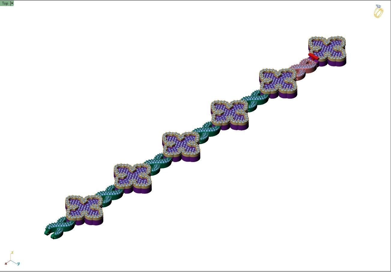 Custom Cathedral Cross Bracelet w Infinity Link Bracelet Link  3D print model_11