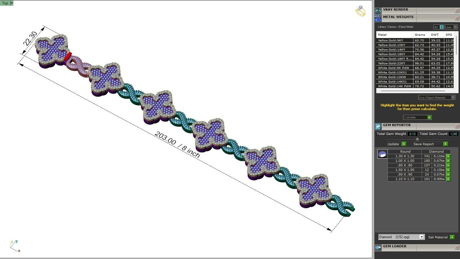 Custom Cathedral Cross Bracelet w Infinity Link Bracelet Link  3D print model_6