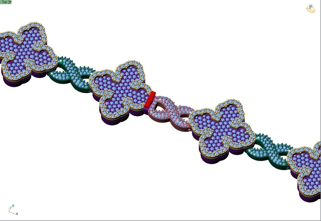 Custom Cathedral Cross Bracelet w Infinity Link Bracelet Link  3D print model_9