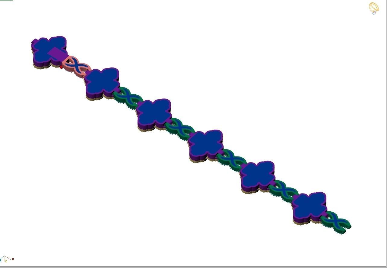 Custom Cathedral Cross Bracelet w Infinity Link Bracelet Link  3D print model_12