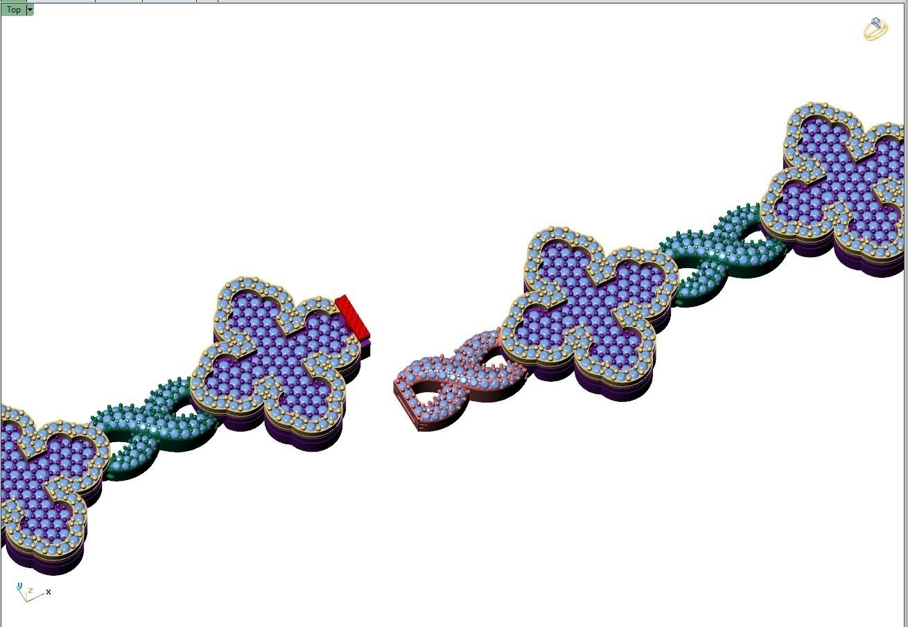 Custom Cathedral Cross Bracelet w Infinity Link Bracelet Link  3D print model_10