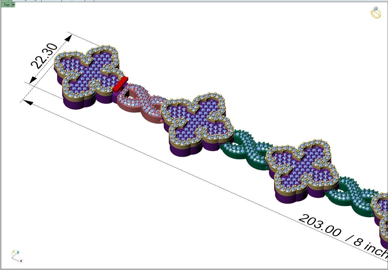 Custom Cathedral Cross Bracelet w Infinity Link Bracelet Link  3D print model_4