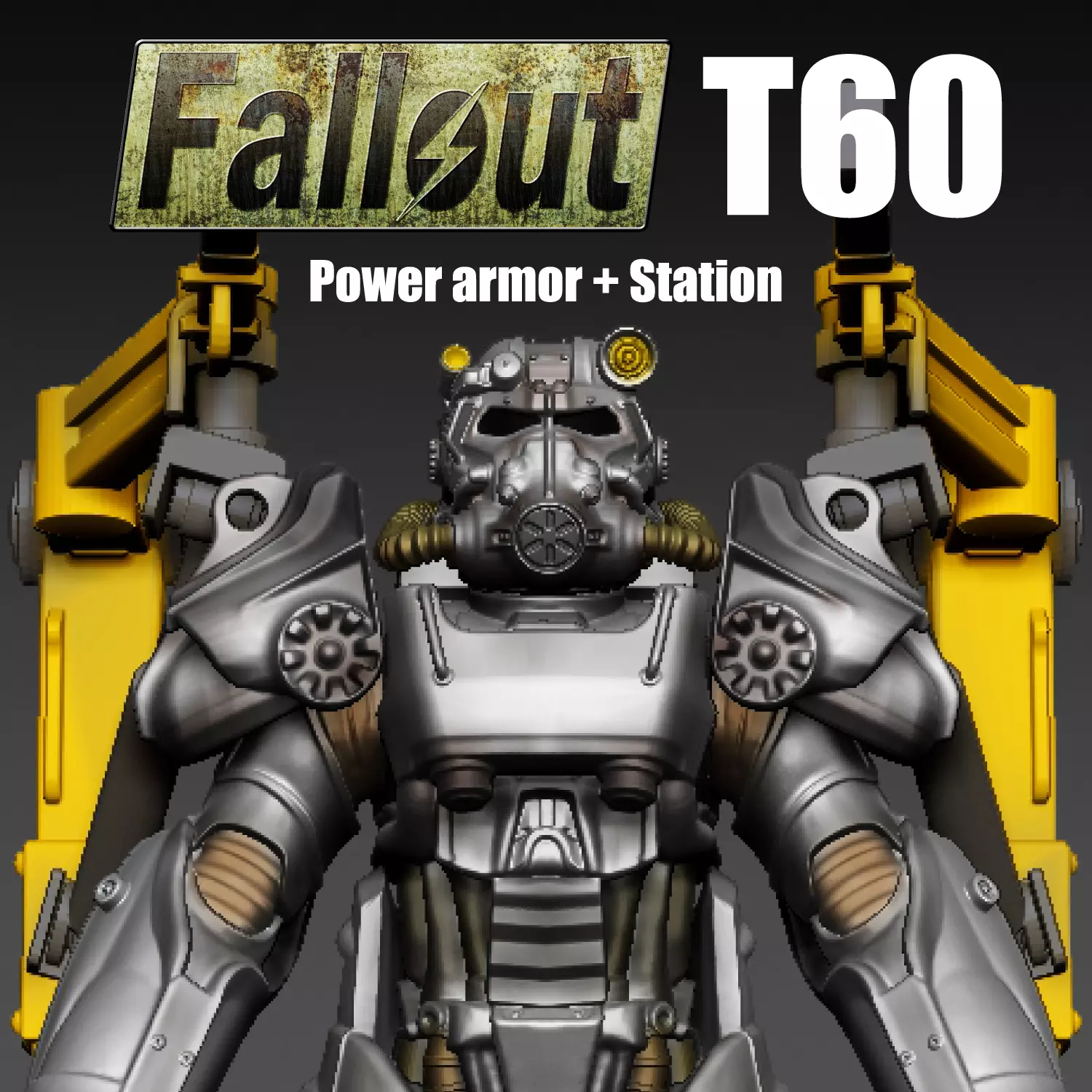 Fallout T60 Power Armor and  Armor Station 3D print model_0