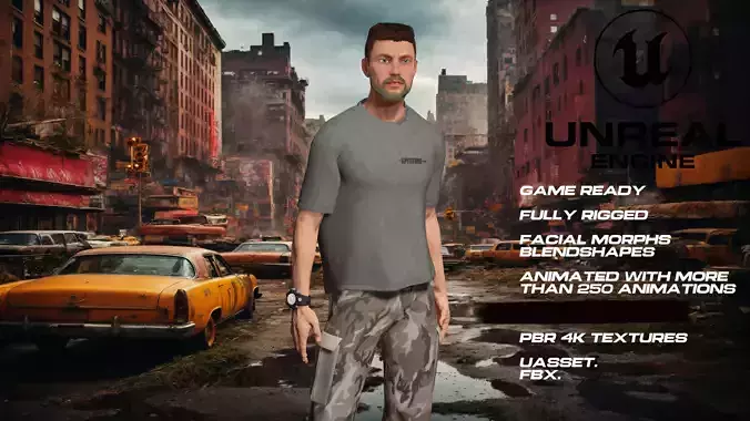 Male survivor full rigged - game ready - animated 