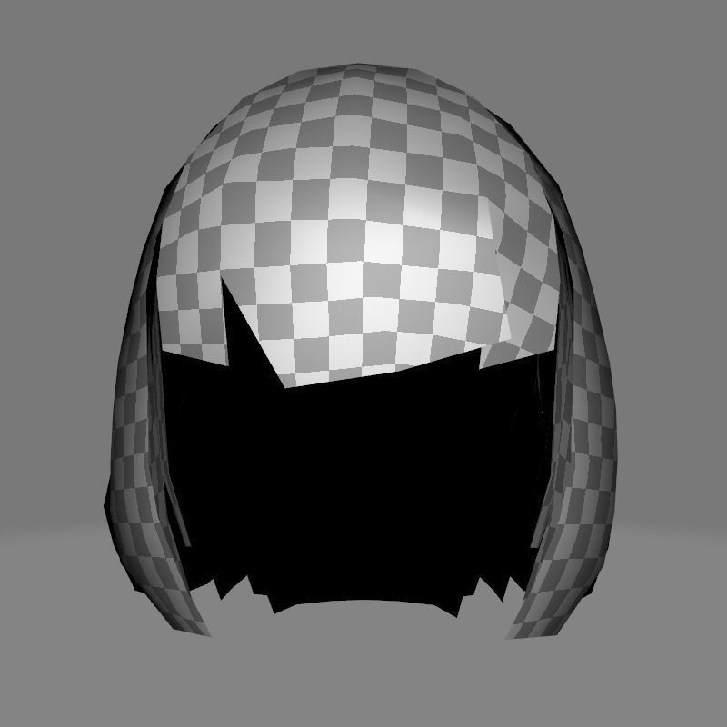 Female Bob Hair Low-poly 3D model_17