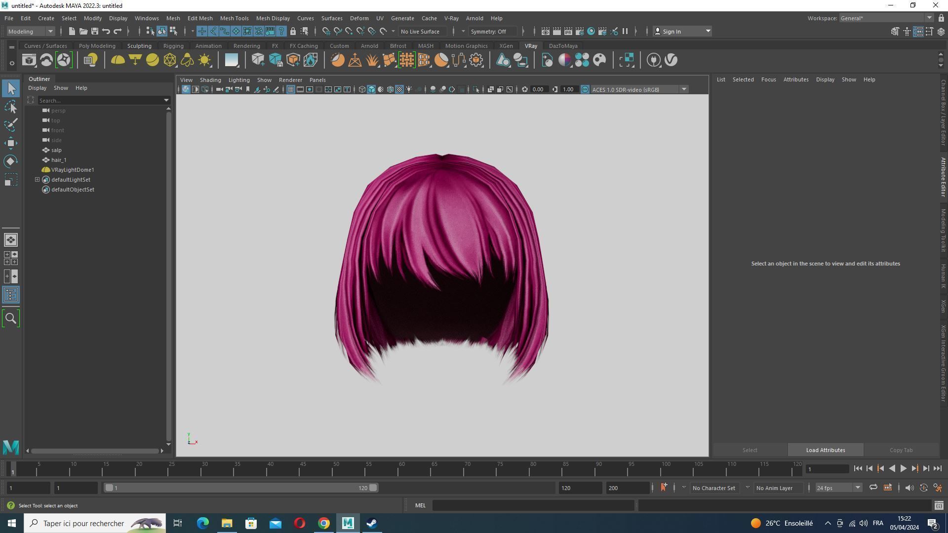 Female Bob Hair Low-poly 3D model_14