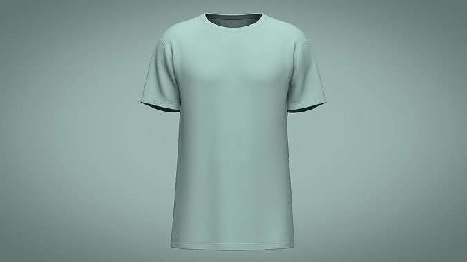 Premium Round Neck Tee Design 3D model