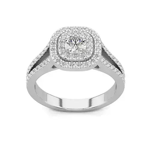 The double halo design ring 3D print model