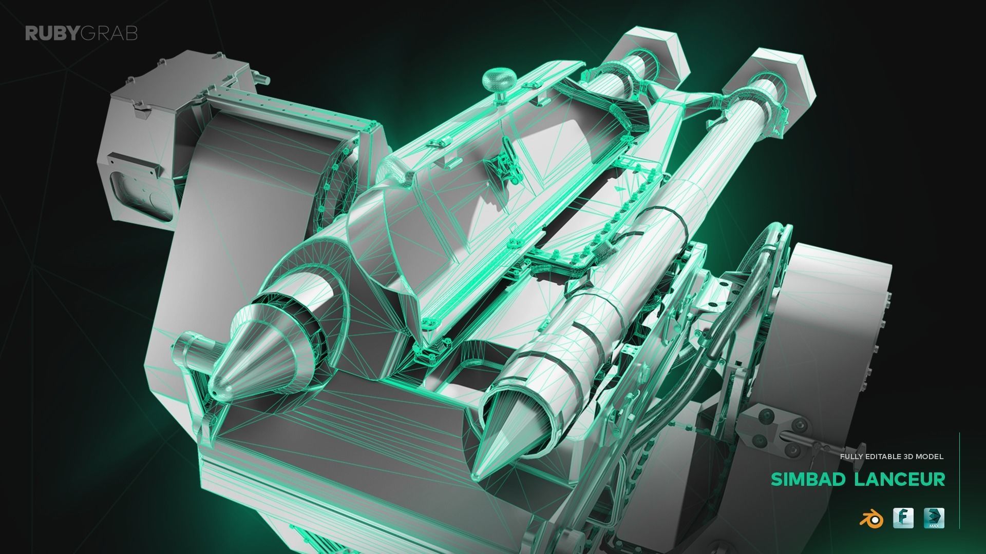 Simbad Lanceur - Anti-Air Self Defence System 3D model_9