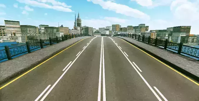 Istanbul Galata Bridge 90s 3D Model Low-poly 3D model