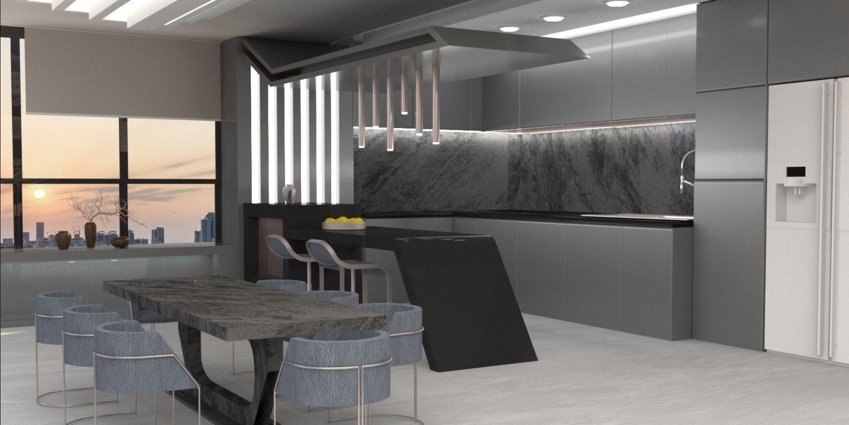 Modern Kitchen Design 3D model_2