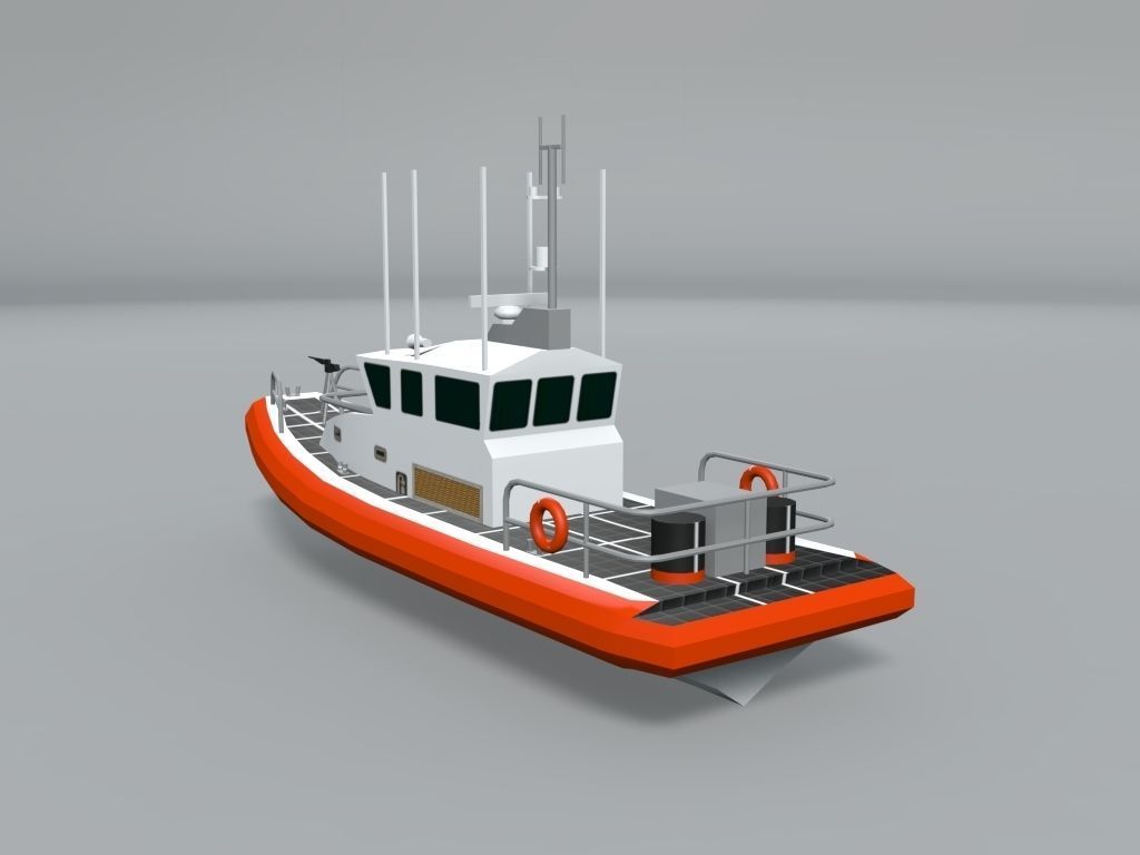 First Response Safe Boat Ship LOWEST Low-poly 3D model_2