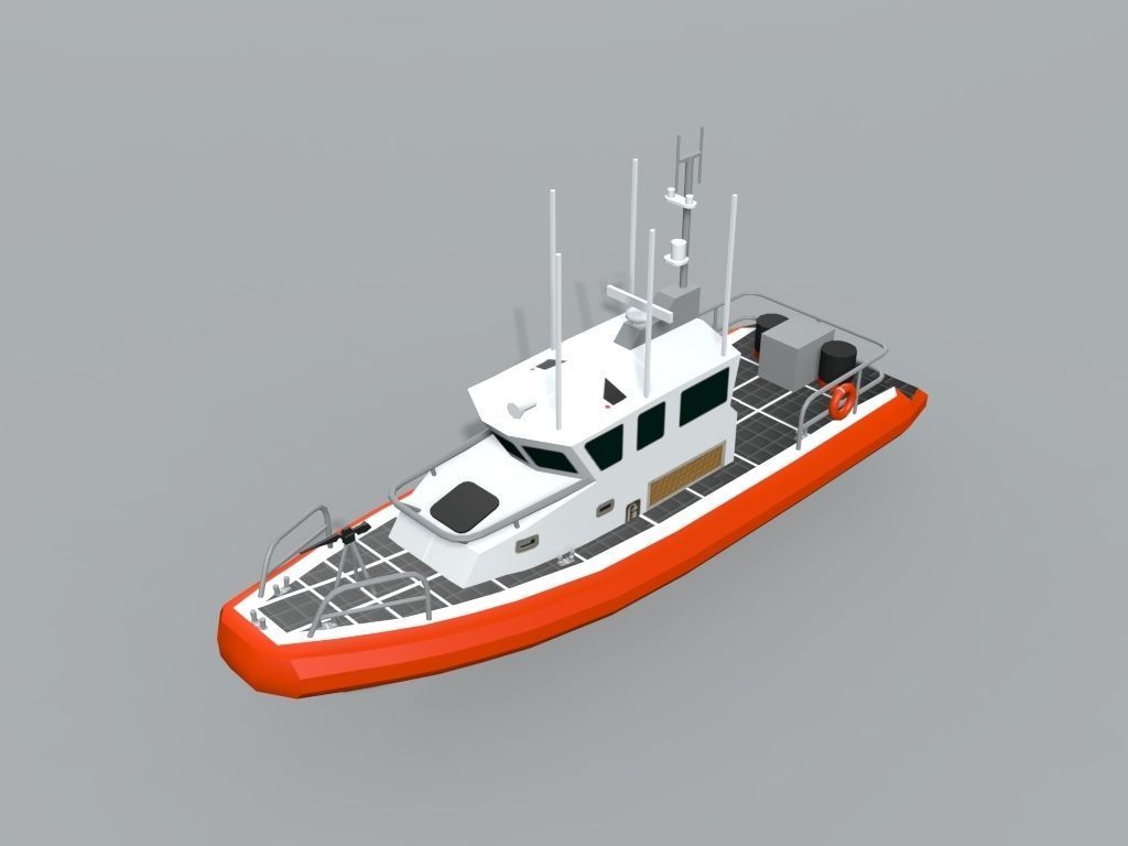 First Response Safe Boat Ship LOWEST Low-poly 3D model_3