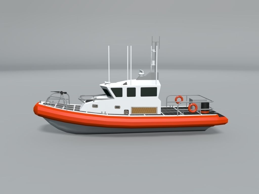 First Response Safe Boat Ship LOWEST Low-poly 3D model_1