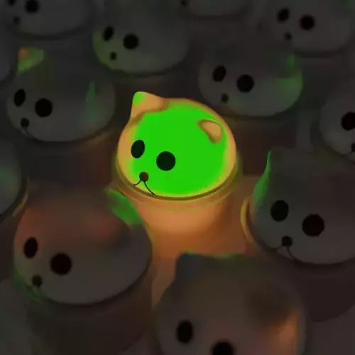 Cartoon cat in pot lighter lamp