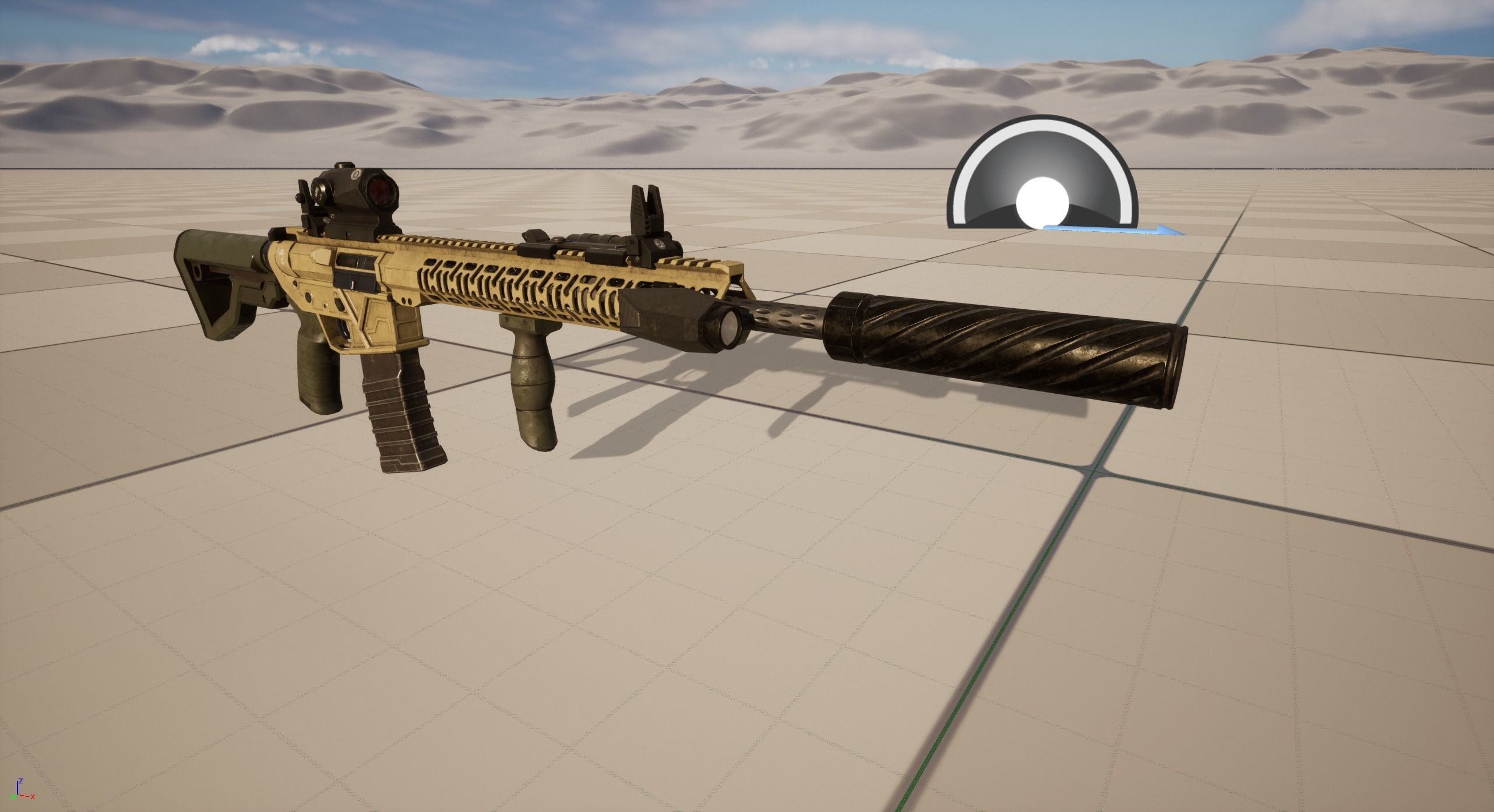 Assault Rifle 1 Used Low-poly 3D model_10