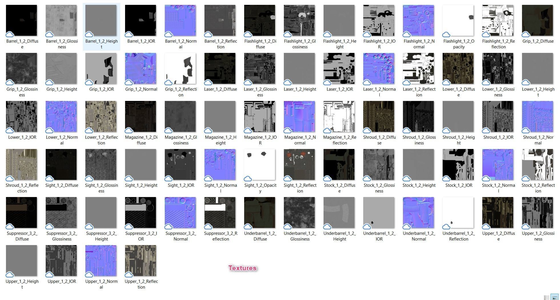Assault Rifle 1 Used Low-poly 3D model_25
