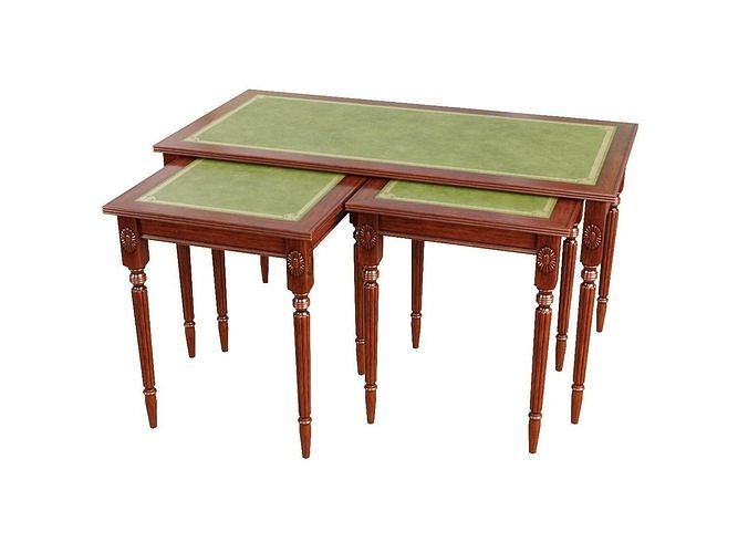Antique Coffee Table Set 3D model