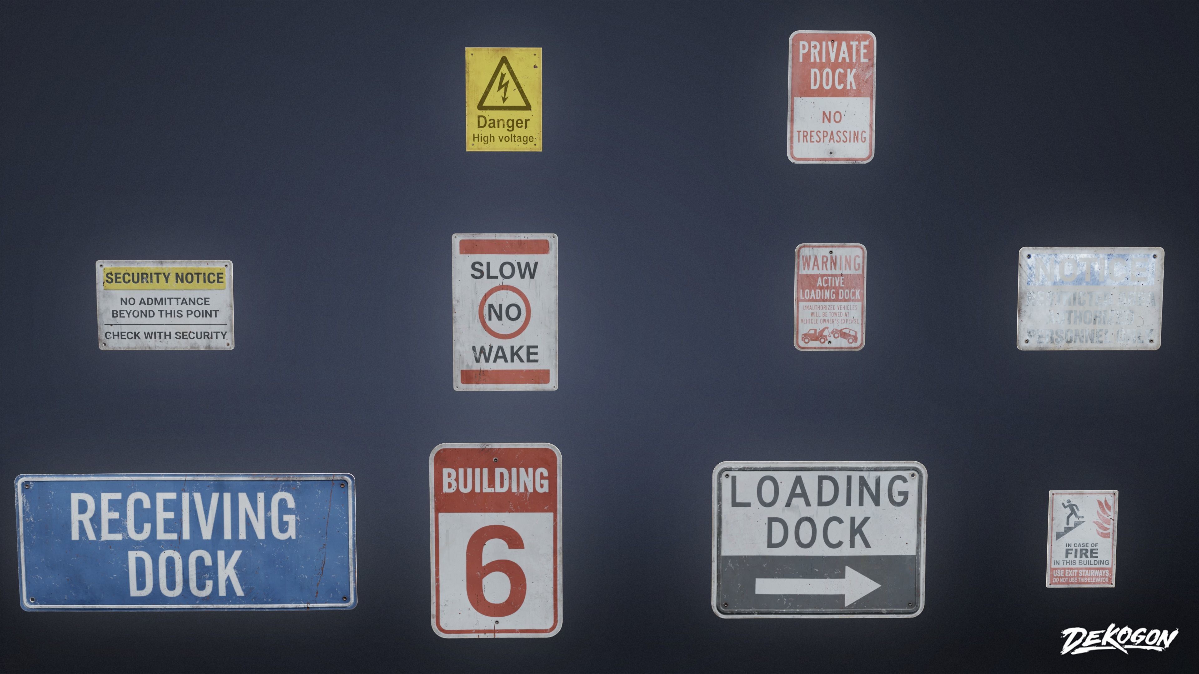 SIGNAGE - Sign Set 10 - LOW POLY AND NANITE Low-poly 3D model_2