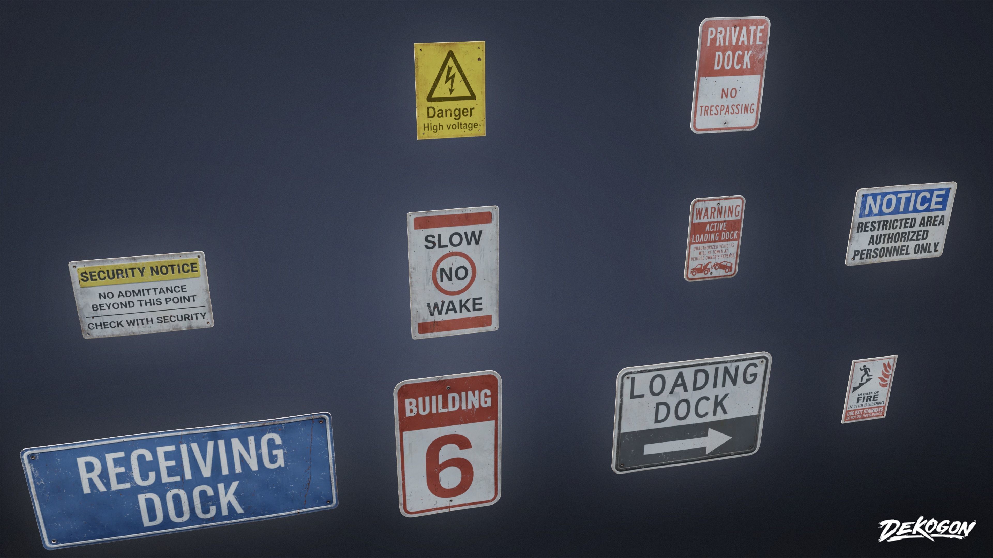 SIGNAGE - Sign Set 10 - LOW POLY AND NANITE Low-poly 3D model_3