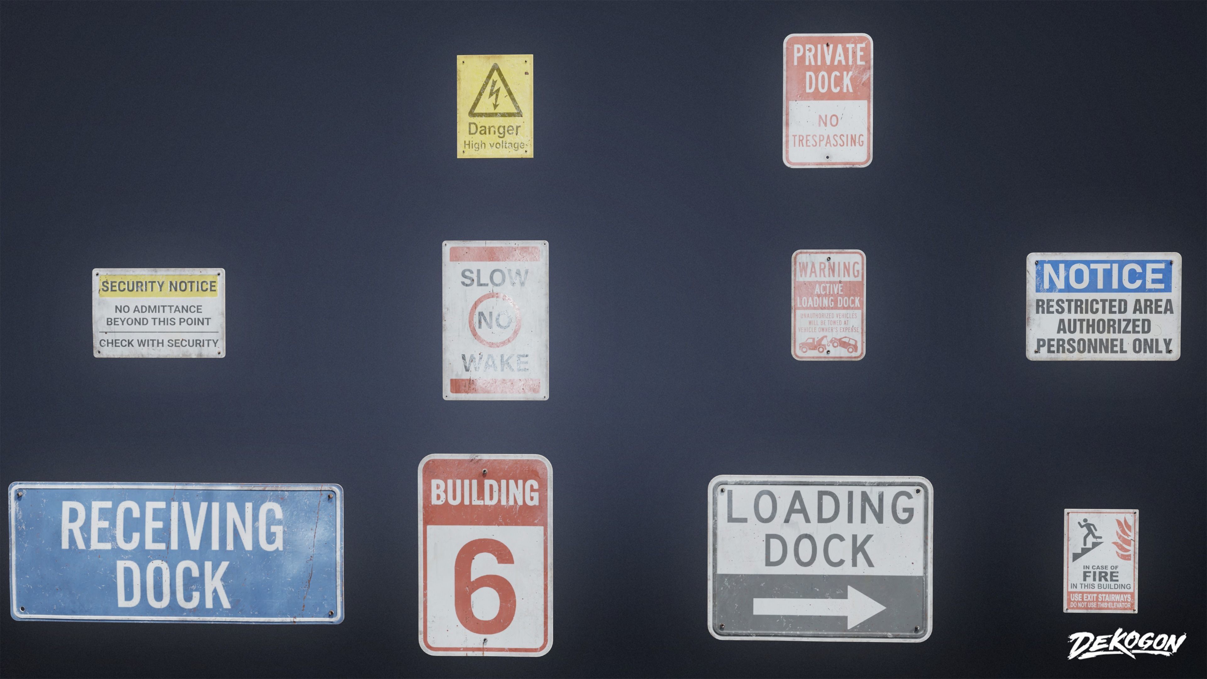 SIGNAGE - Sign Set 10 - LOW POLY AND NANITE Low-poly 3D model_12