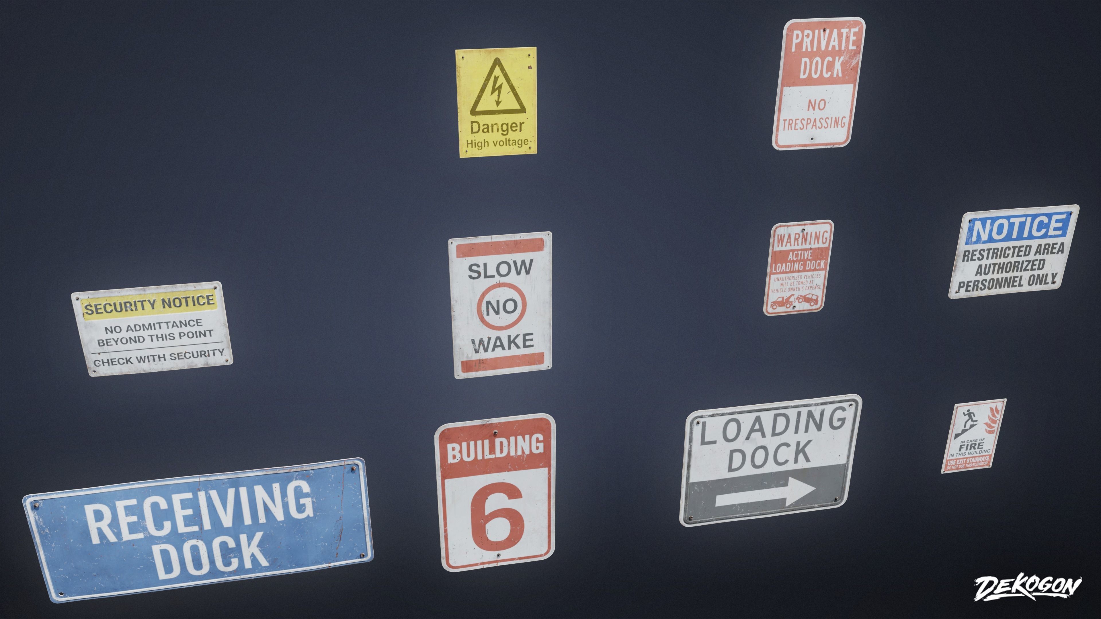 SIGNAGE - Sign Set 10 - LOW POLY AND NANITE Low-poly 3D model_13