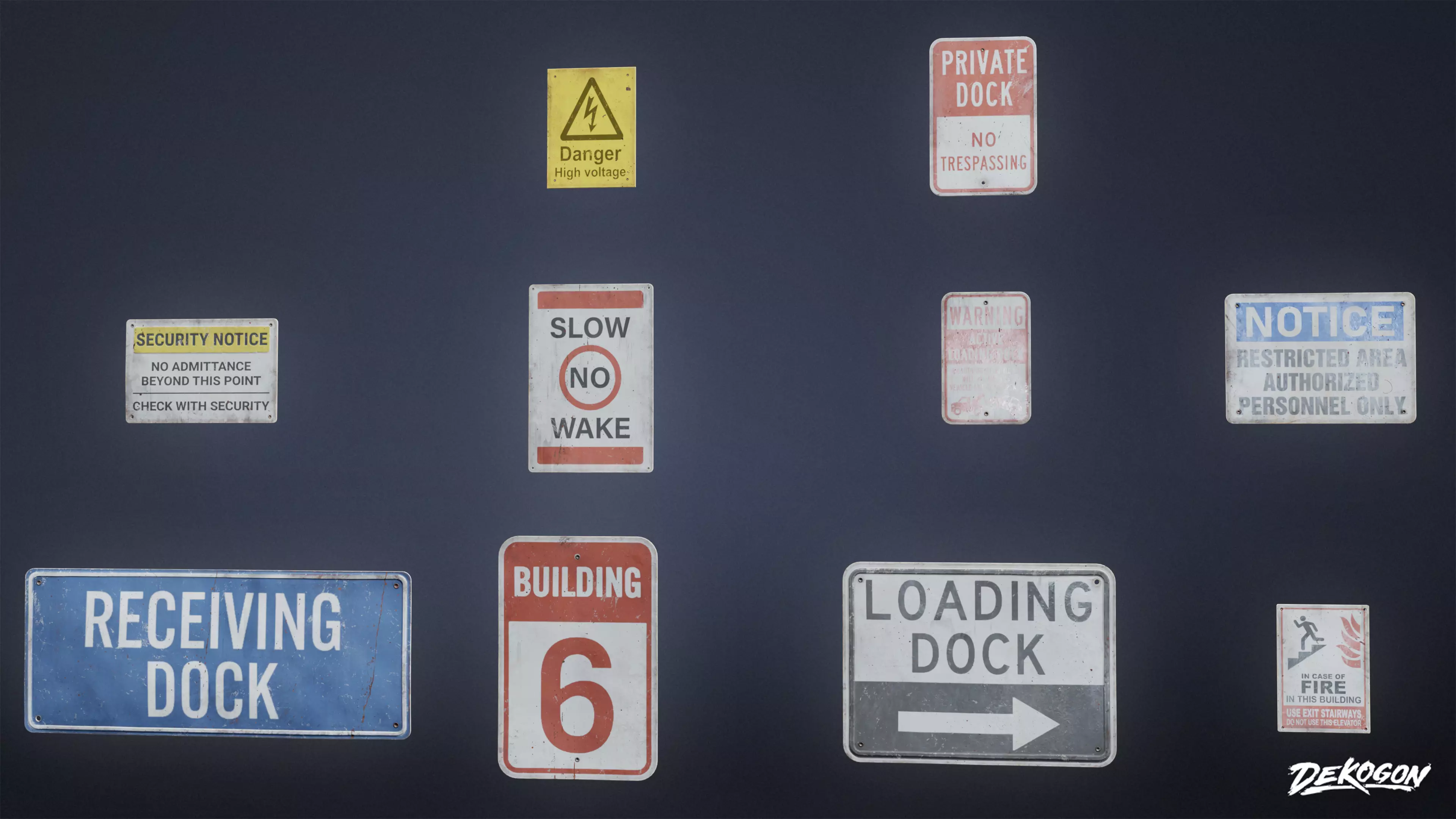 SIGNAGE - Sign Set 10 - LOW POLY AND NANITE Low-poly 3D model_0