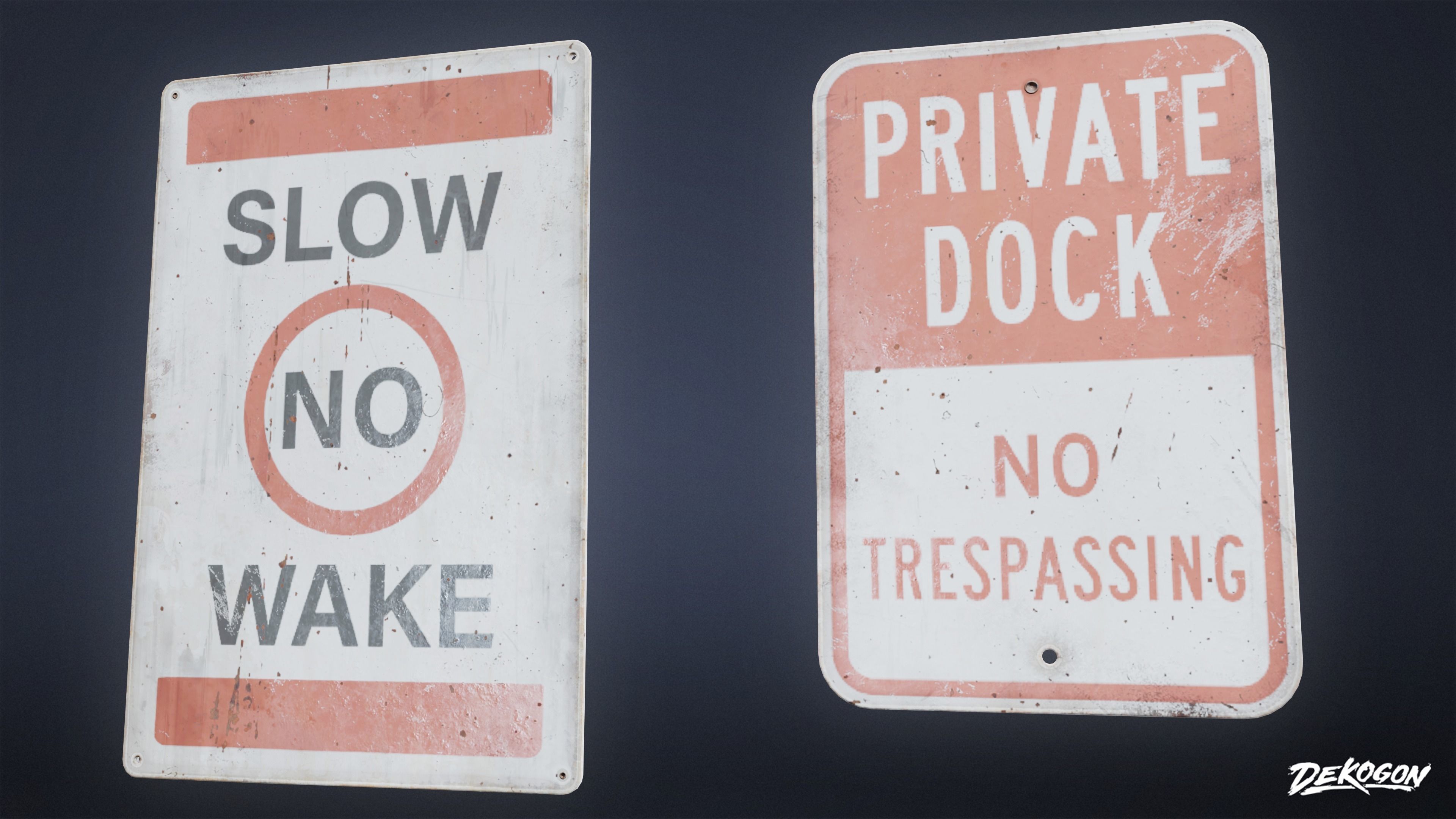 SIGNAGE - Sign Set 10 - LOW POLY AND NANITE Low-poly 3D model_8
