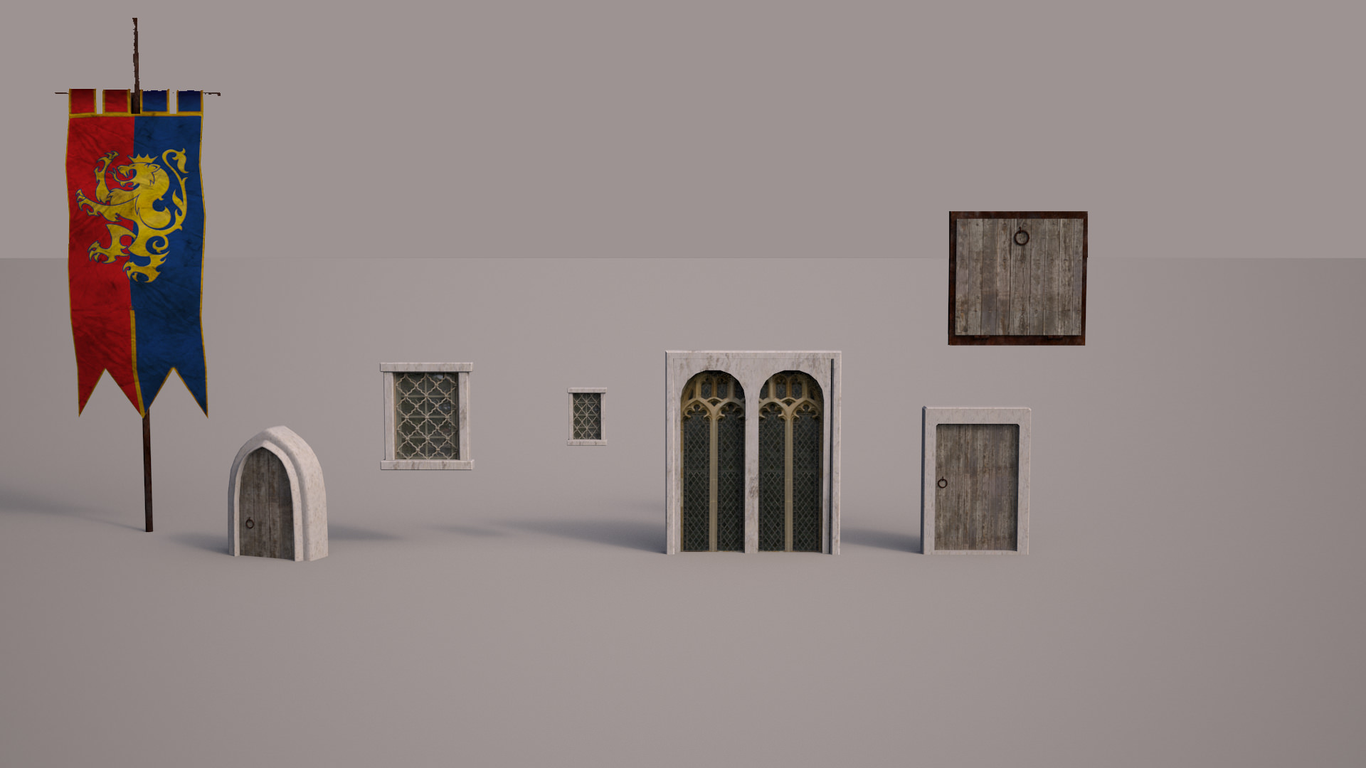 Meideval Castle set 3D model_3