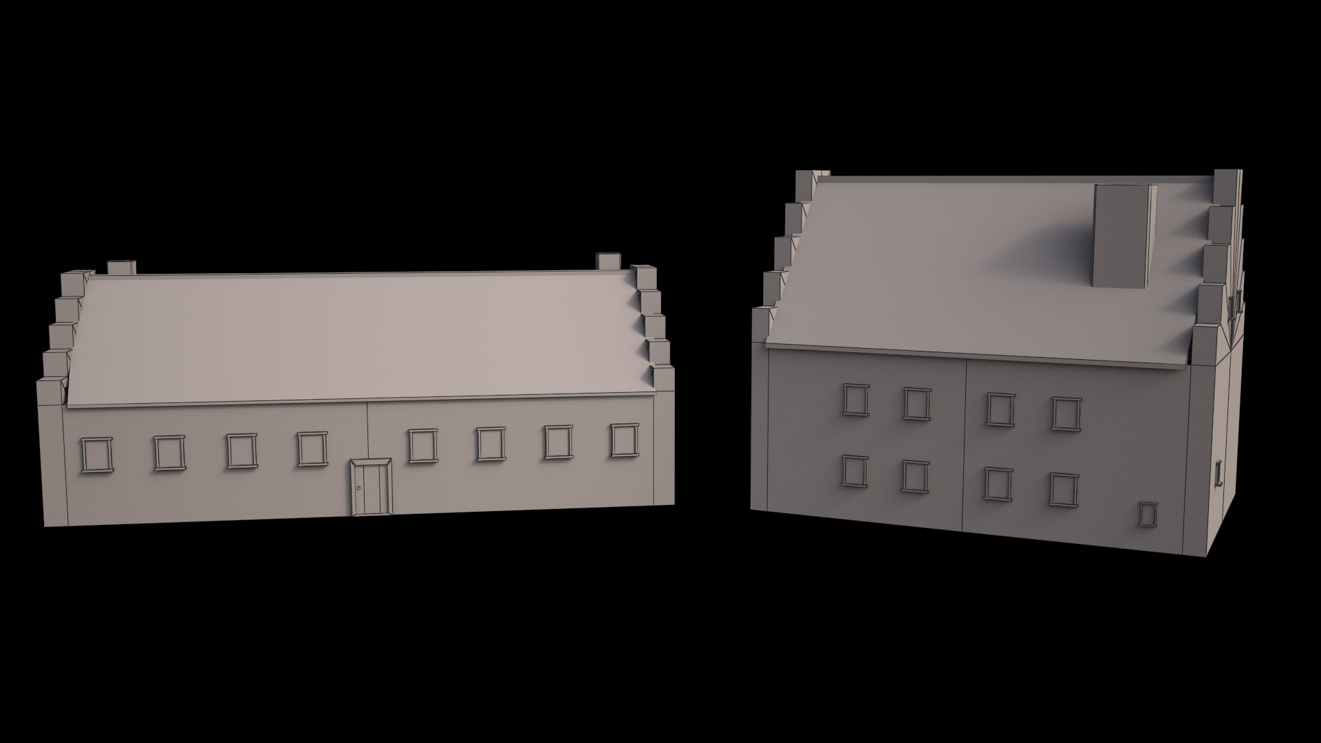 Meideval Castle set 3D model_1