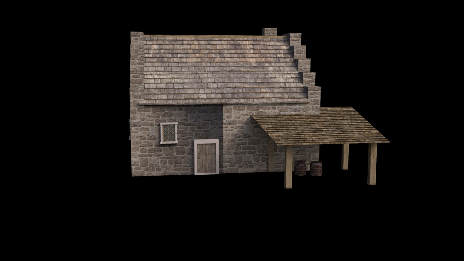 Meideval Castle set 3D model_2