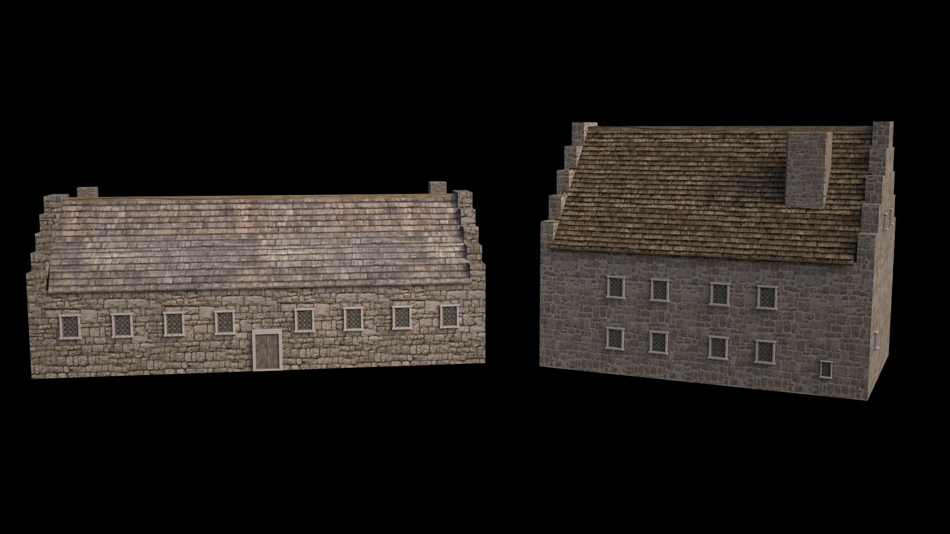 Meideval Castle set 3D model_4