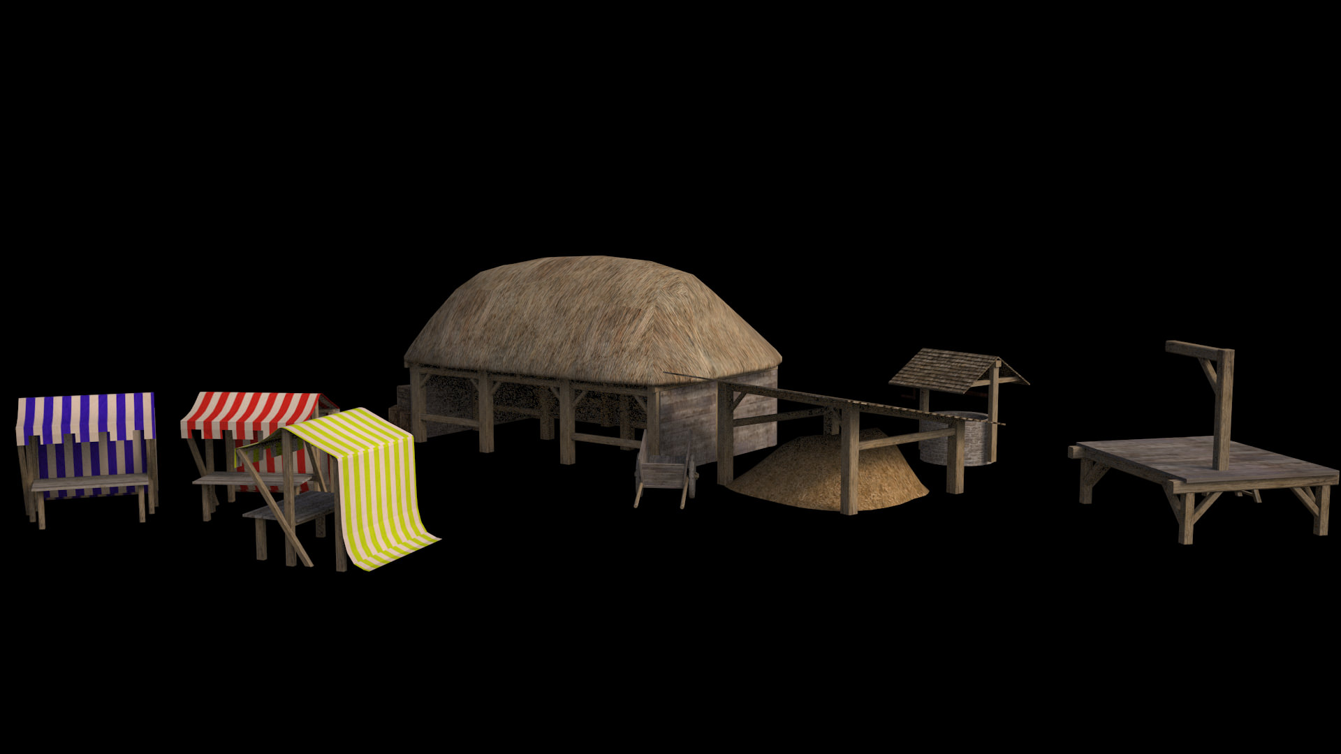 Meideval Castle set 3D model_5