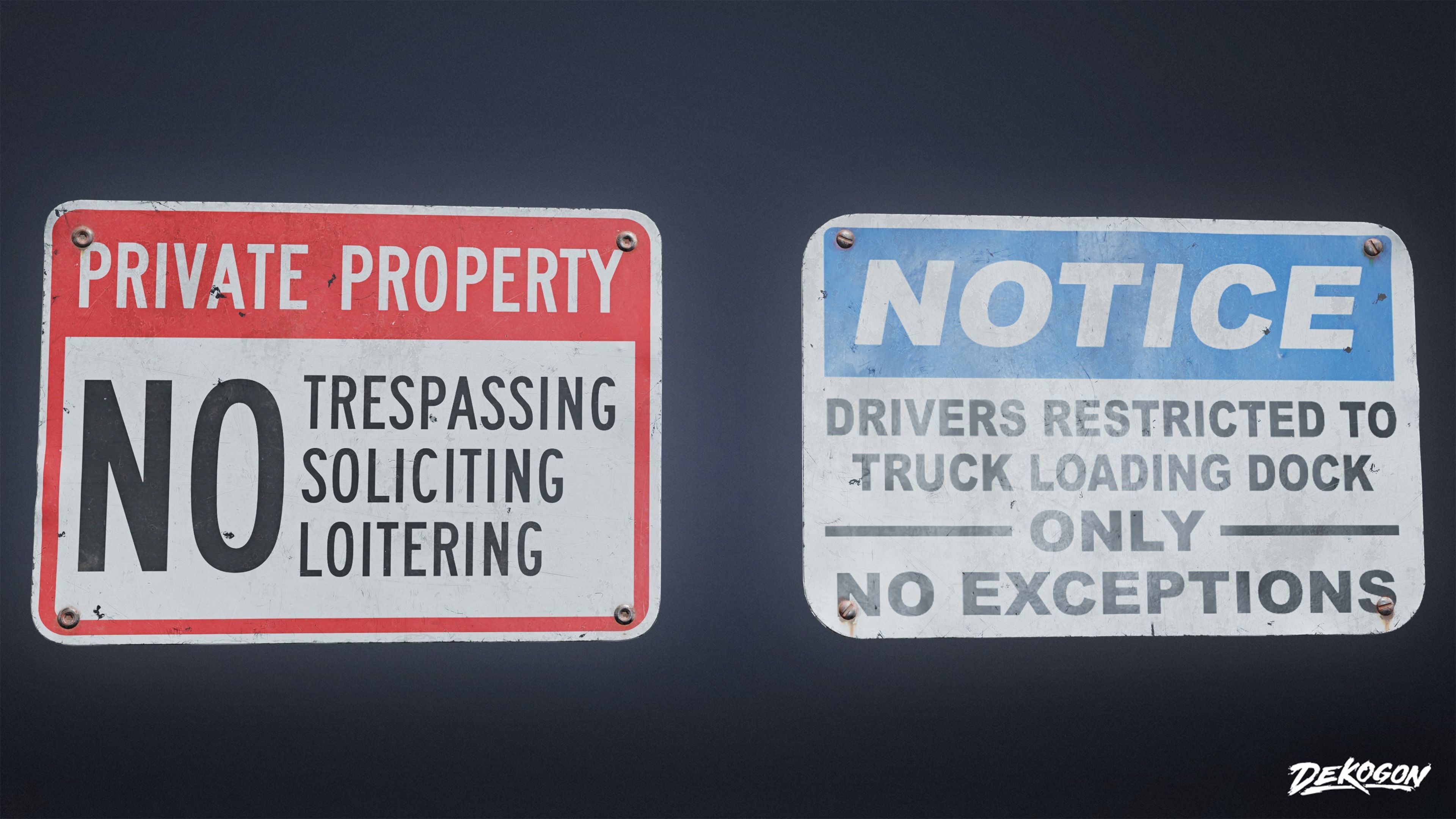SIGNAGE - Sign Set 22 - LOW POLY AND NANITE Low-poly 3D model_10