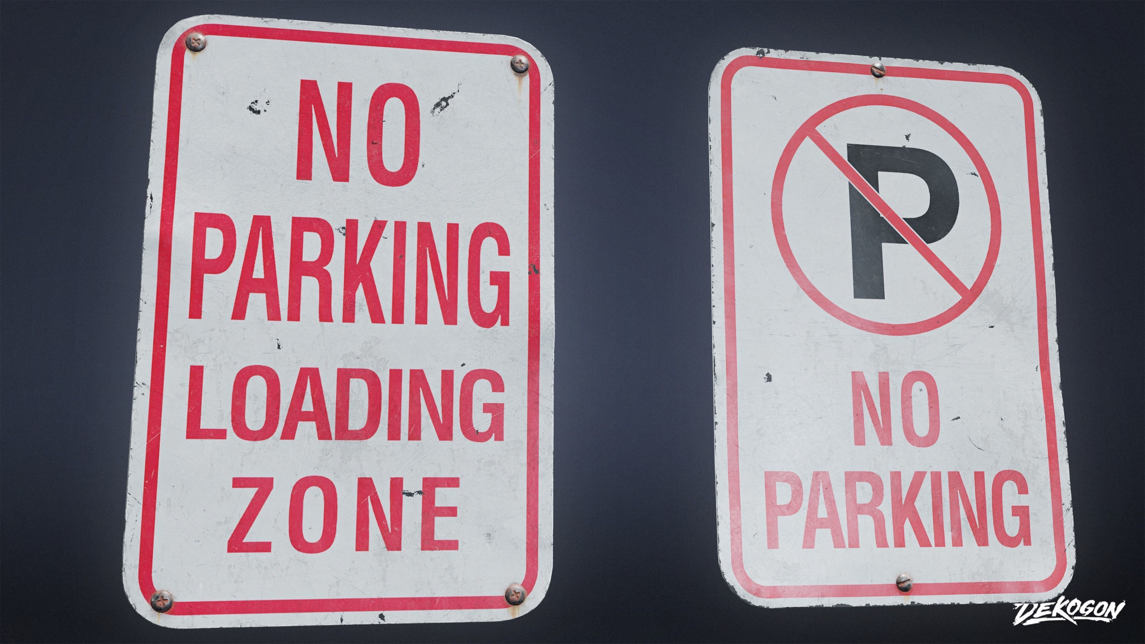 SIGNAGE - Sign Set 22 - LOW POLY AND NANITE Low-poly 3D model_8