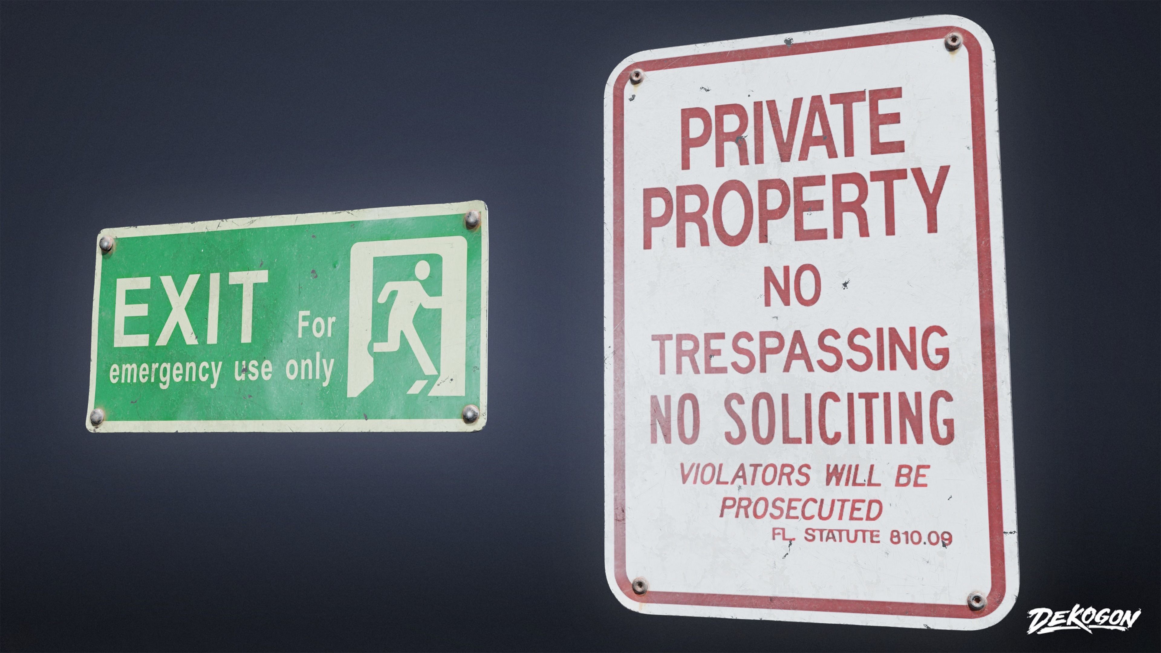 SIGNAGE - Sign Set 22 - LOW POLY AND NANITE Low-poly 3D model_18