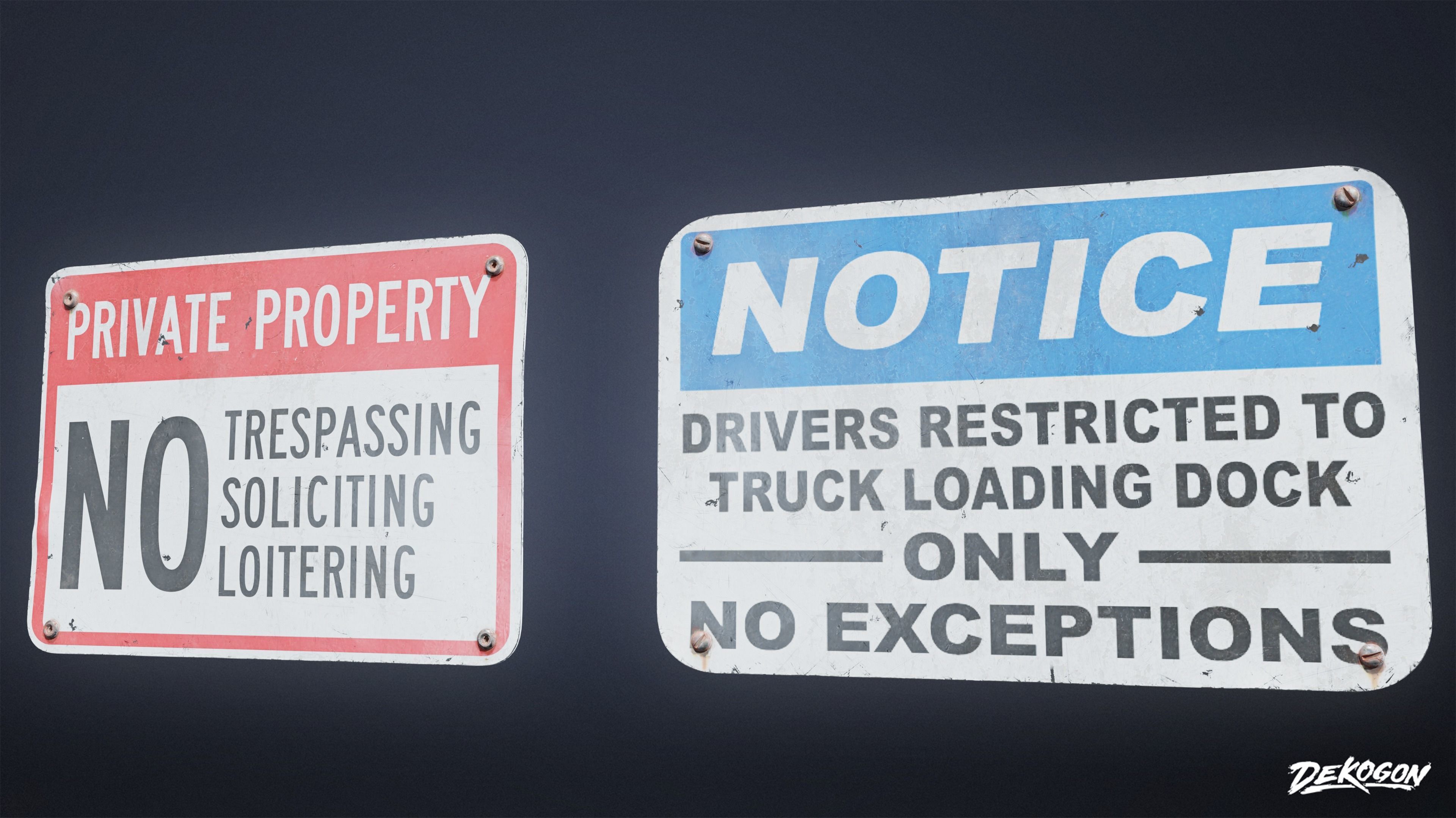 SIGNAGE - Sign Set 22 - LOW POLY AND NANITE Low-poly 3D model_21