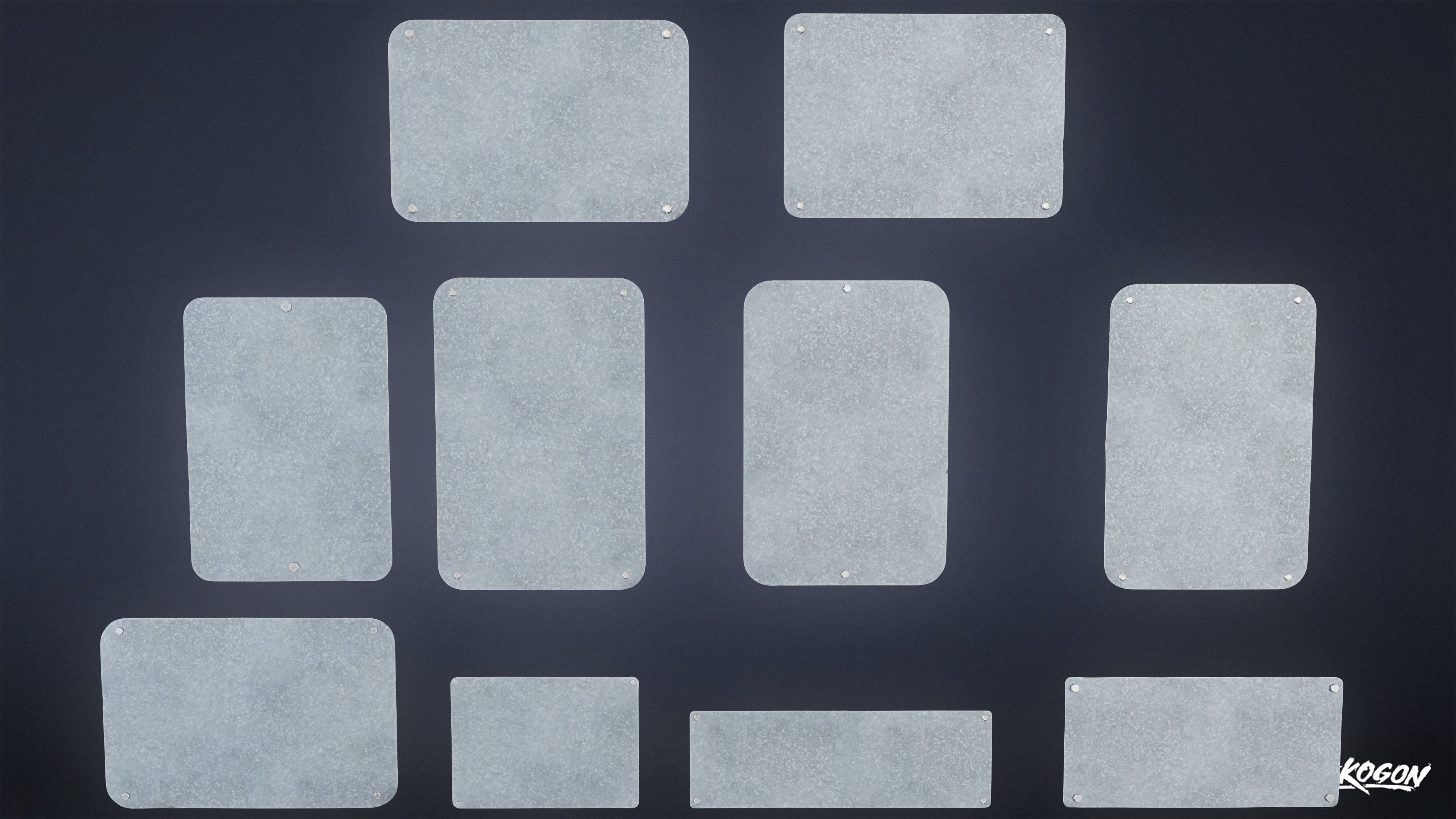 SIGNAGE - Sign Set 22 - LOW POLY AND NANITE Low-poly 3D model_16