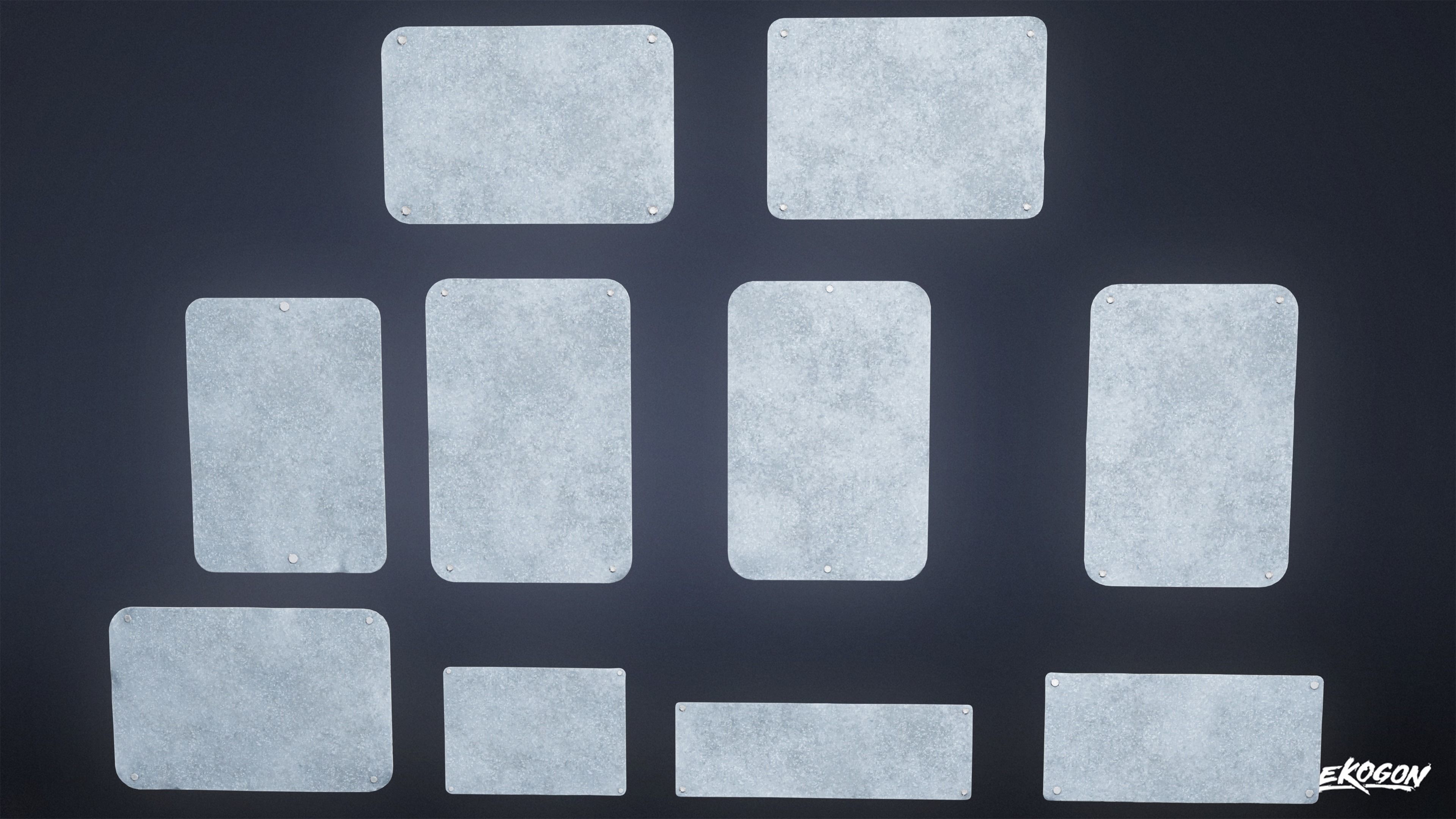 SIGNAGE - Sign Set 22 - LOW POLY AND NANITE Low-poly 3D model_5